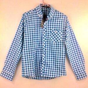 NEW U2m2 blue/white gingham boyfriend button down